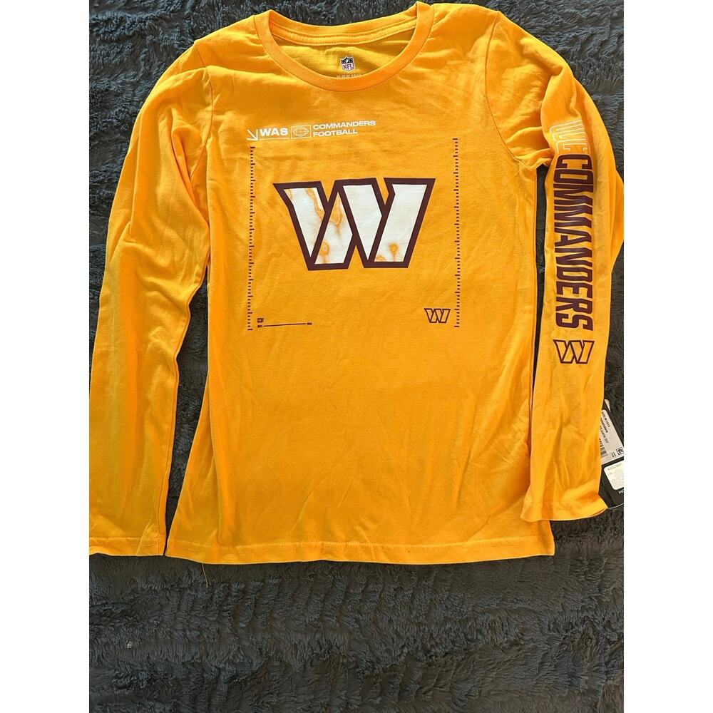 Washington Commanders NFL Youth Medium Long Sleeve Yellow Shirt (NWT)